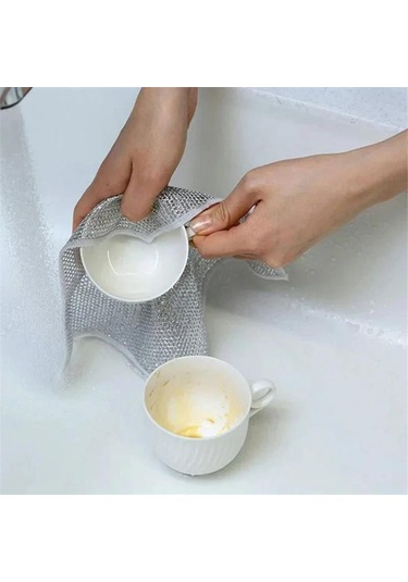 2 Adet Telli Bulaşık Bezi Ovma Teli Pratik Çizmez Bulaşık Süngeri Çok Amaçlı Temizlik Süngeri
