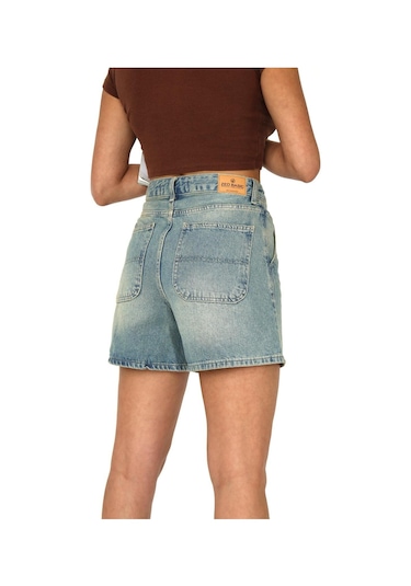 Tint Wash Denim Mini Şort Mavi