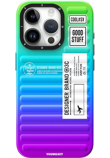 İphone 15 Pro Uyumlu Kılıf Youngkit The Secret Color Serisi Kapak Mor