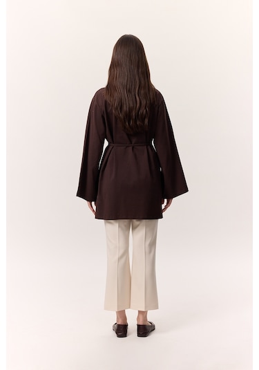 Bağlama Detaylı Oversıze Tshırt Acı Kahve Acı Kahve Kahverengi