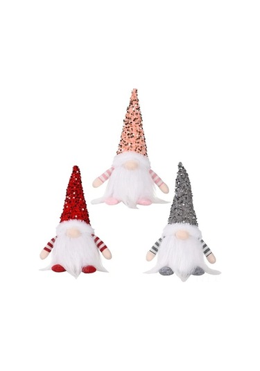 Xianwen Reedark 3'lü Noel Işıklı Peluş Santa Bebek Süsleri -