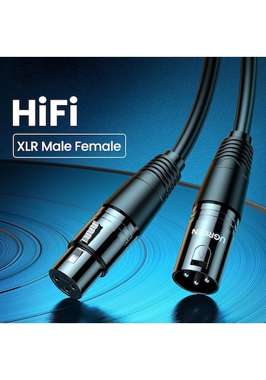 Ugreen 1 M Xlr Kablo Karaoke Mikrofon Ses Topu Uzatma Kablosu Ses Mikseri Amplifikatörler Xlr Kablosu 680501428a