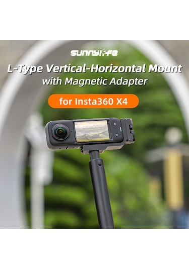 Hombey Sunnylife Insta360 X4 İçin Dikey-yatay Çekim Dönüştürücü L Tipi Braket Manyetik Adaptörlü Genişletme Aksesuarı X4-zj826