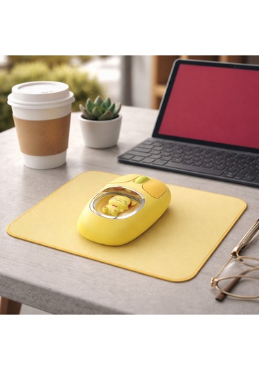 Pikacu Detaylı Sevimli Bluetooth Kablosuz Mouse Şarjlı Sessiz Çift Mod Diğer