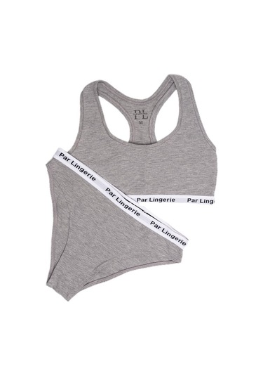 Sporcu Büstiyer Takım Gri