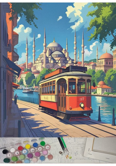 Sayılarla Boyama Hobi Seti L Çıtalı 40x50 Cm - Nostalji