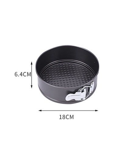 Vkemall 18 Cm Çelik Kek Kalıbı, Konuşabilir Tabanı, Anti Yapışkan Kaplama, Ev Fırınlama, Mousse/pasta İçin Siyah Gri