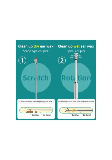 Kulak Temizleyici Taşınabilir Çok Fonksiyonlu Kulak Kepçe Kulak Kirini Temizleme 6 Adet Sağlık Deri Kulak Tıkacı Kulak Kaşığı Paslanmaz Dropshipping