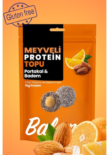 Meyveli Portakallı & Bademli Protein Topları 110gr X3 Adet