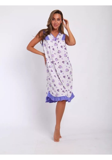 Mıss-tex Pamuklu Büyük Beden Gecelik 262954146 Beyaz