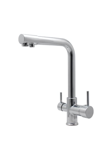 Kustar 3 Yollu Arıtma Çıkışlı Mutfak Eviye Bataryası Krom