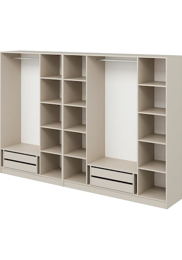 Kale Plus 7 Mebran Kapaklı 4 Çekmeceli Dolap Kumtaşı Mebran 210cm Bej