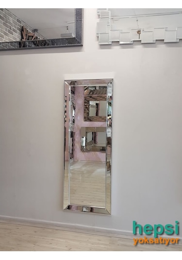 Ayna Çerçeveli Model Gümüş Renk Boy Aynası Gümüş