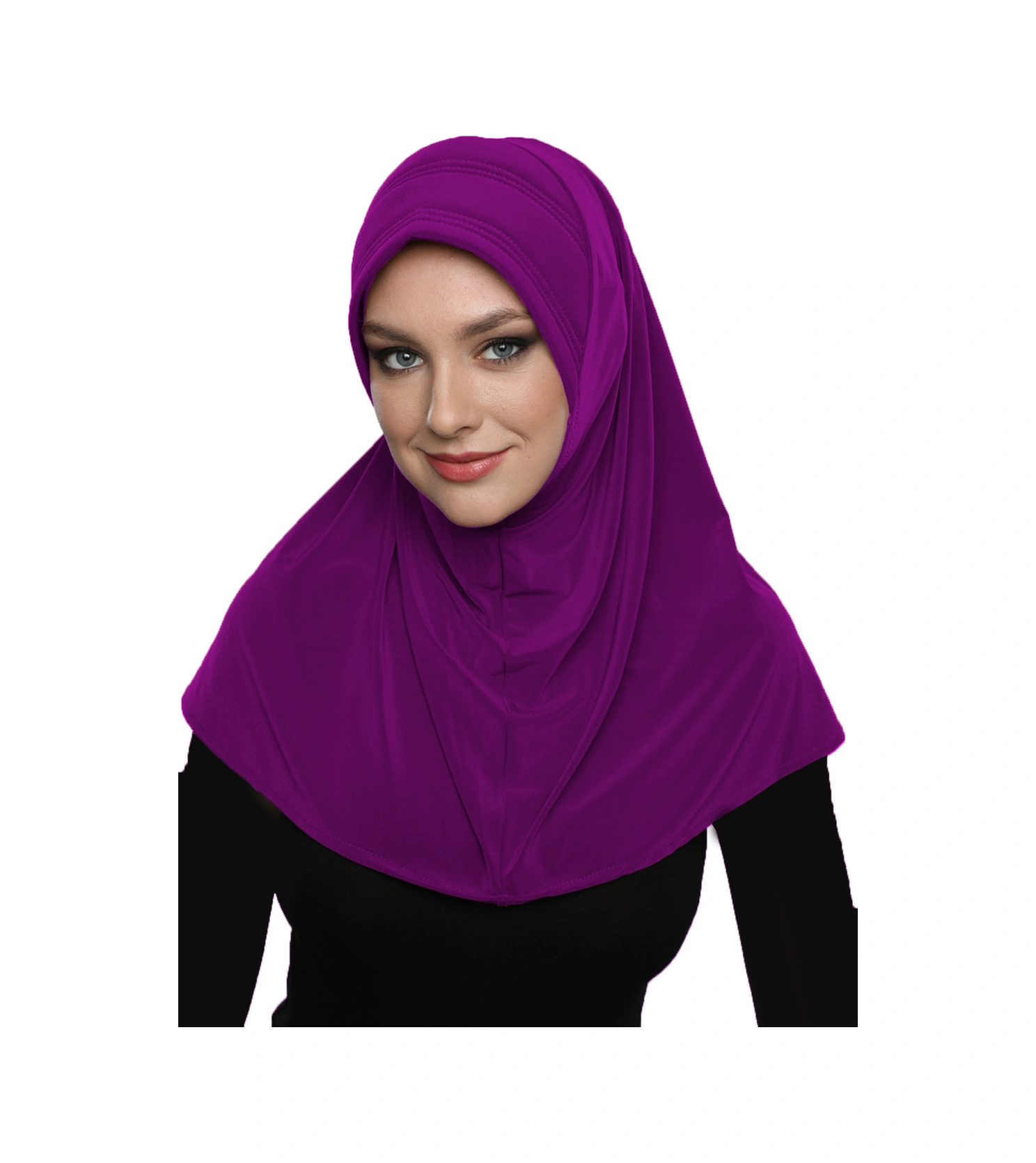 Takmatik Sade Fuşya Hazır Türban Tesettür Havuz Bonesi Namaz Örtüsü Fuşya