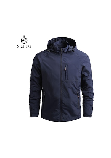 Hızlı Kuruyan Bol Günlük Erkek Ceketi Mavi