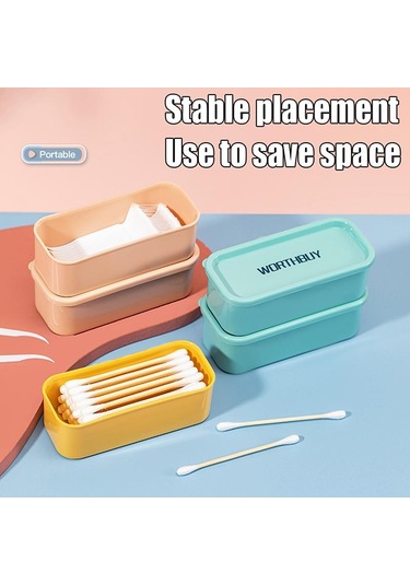 Taşınabilir Seyahat Kutusu Pamuklu Çubuk Tutucu Kutu Diş İpi Mücevher Düzenleyici Saklama Kabı Toz Geçirmez Mücevher Aksesuarı Kutusu Sarı