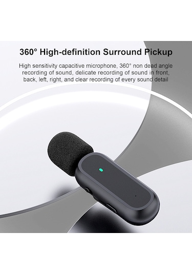 Yaozixa K60 Kablosuz Kragı Mikrofonu, Şarj Kutusu İle, Canlı Yayın Ve Telefon Kaydı İçin, Type-c + İos Adaptörü, Tek Verici-tek Alıcı