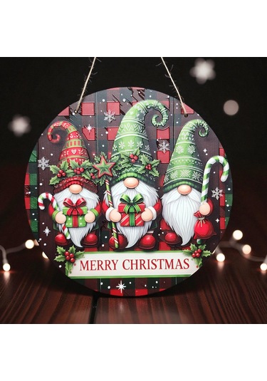 Yılbaşı Cüceleri Kapı Ve Duvar Süsü Merry Christmas 2 30x30