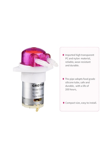 Lemestar 24v Mikro Peristaltic Pompa - Dc Sabit Akışlı Mini Su Pompa, 3 5mm Yemek Grubu Silikon Boru, 0-80 Çalışma Aralığı Kırmızı