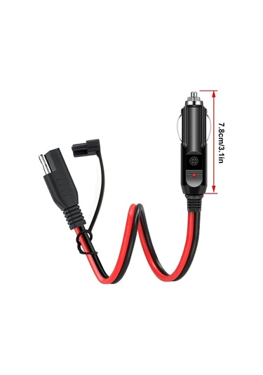 Xuweiwei 1ft 2pcs Sae Araç Şarj Kablosu 16awg Sigortalı Led Uzantı Kablosu