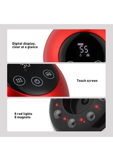 Willowhaven 3 In 1 Elektrikli Vakum Çukurluğu Cihazı Vücut Masajı Kırmızı Renkli Model Kırmızı