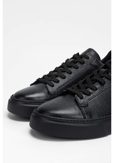 Tamer Tanca Erkek Hakiki Deri Siyah Sneakers &amp; Spor Ayakkabı 04 2501 Erk Ayk Y23 Syh Tbn/syh Fltr Siyah