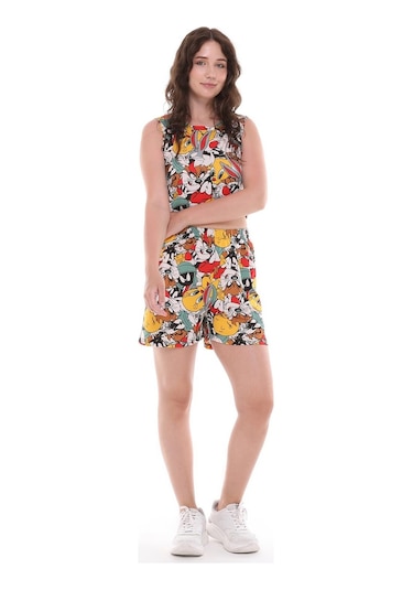 Çizgi Film Karakterli Alt Üst Şortlu Takım-434-çok Renkli Çok Renkli