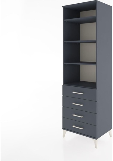 Hyperion Dolap 4 Raflı 4 Çekmeceli 60x44x195 Antrasit-antrasit Antrasit