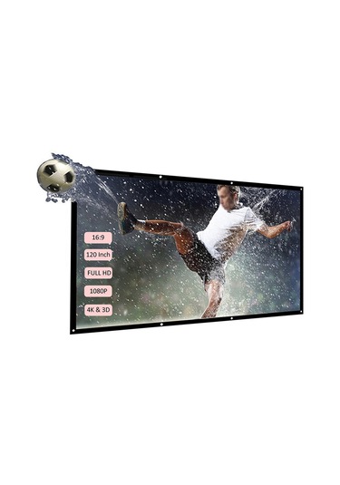 Geeroyoo 120 İnç 16:9 Taşınabilir Katlanabilir Projeksiyon Perdesi Hd Ev Ofis İç-dış Duvara Asma Jzr-gy