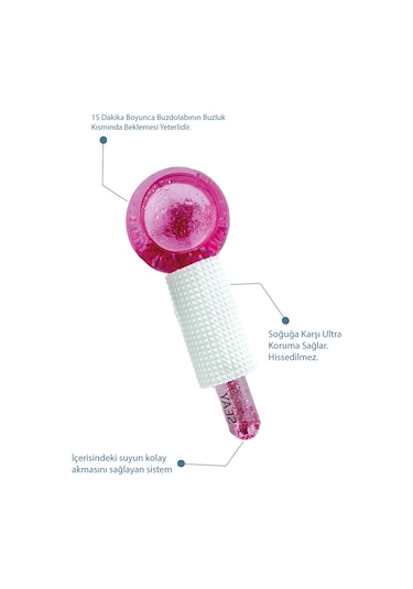 Seay Ice Globe Buz Küresi Soğuk Terapi Topu Masaj Aleti Pembe