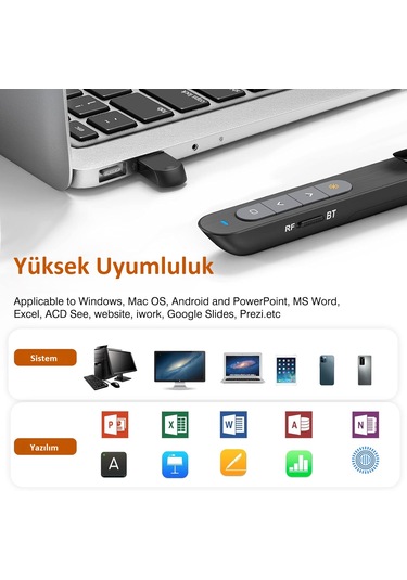 Kablosuz Lazerli Sunum Kumandası Çok Fonksiyonlu Lazer Pointer