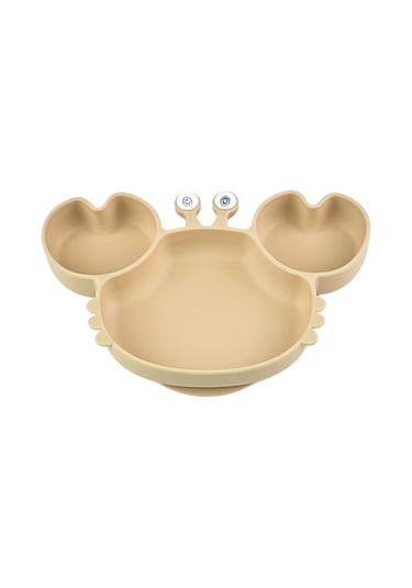 Çocuklar İçin Vantuzlu Sevimli Yengeç Şeklindeki Silikon Tepsi