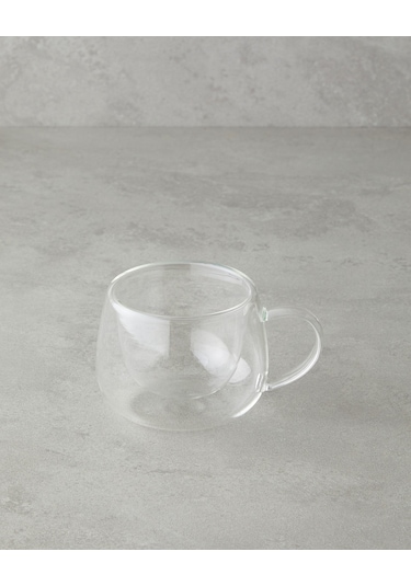 English Home Mistral Borosilikat Cam Double Wall Kupa 180 Ml Şeffaf Şeffaf