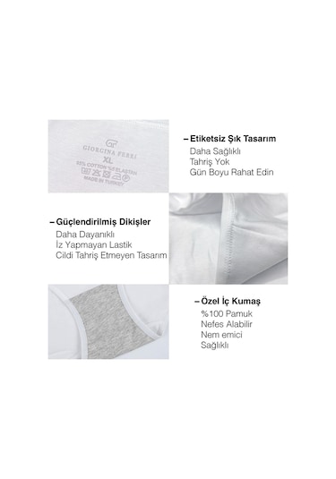 Likralı 6'lı Kutu Premium Günlük Kullanıma Uygun Bato Külot Amelıa G-008 H Bej