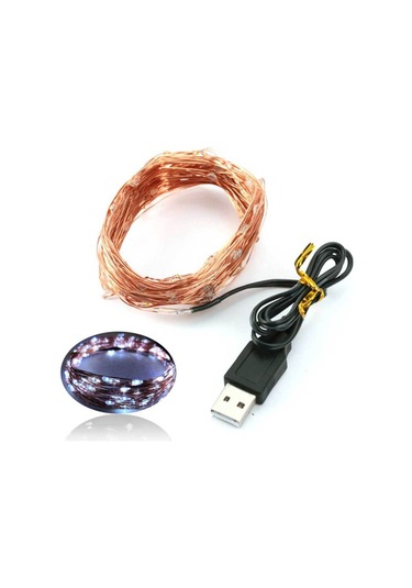 Mufunye 5 Metre 50 İğneli Beyaz Aydınlatmalı Noel Dekorasyonu