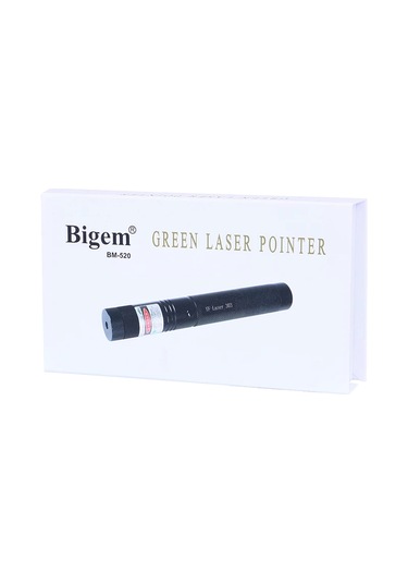 Şarjlı Yeşil Lazer Pointer 1000mw Bm-520 Açık Gri