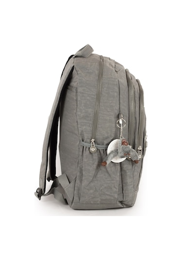 571 Krinkıl / Klinkır Su Geçirmez Hafif Çok Gözlü Spor, Seyahat, Okul, Laptop Sırt Çantası Gri 1d Gri