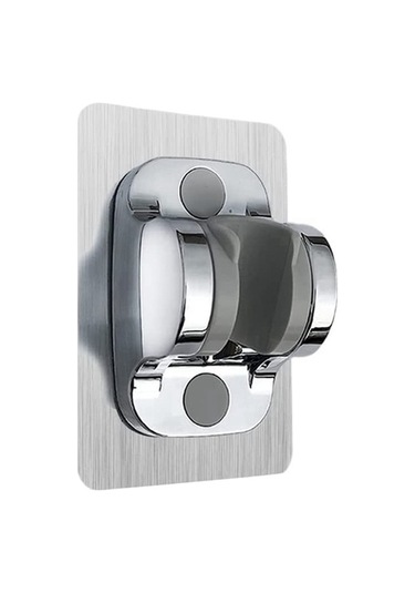 Primepickings Gümüş Abs Duş Tutucu Ev Banyo Aksesuarı Siyah Için Sondaj Ayarlanabilir Duş Braketi 2 Katlı Gri