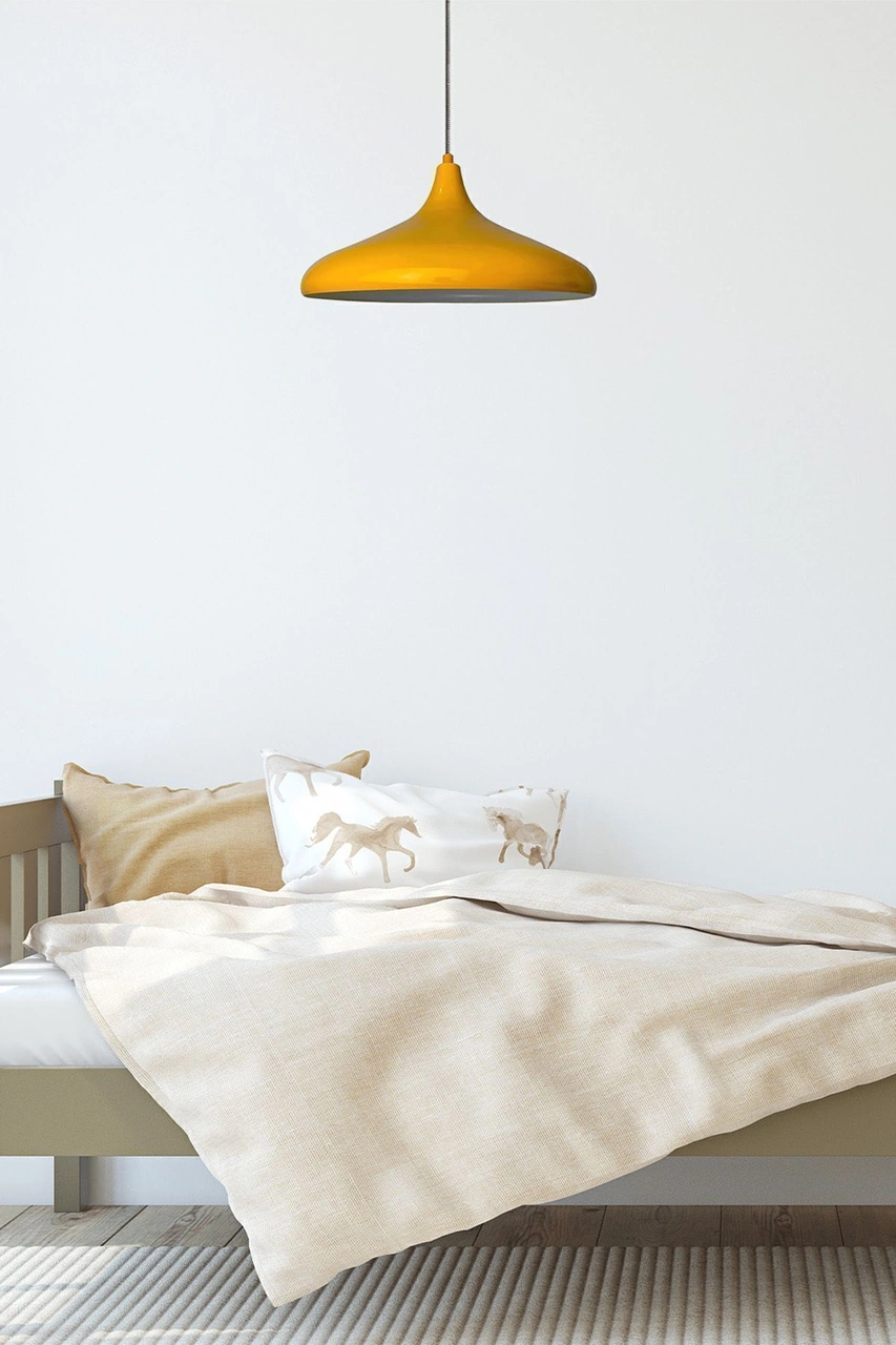 Champion Sarı Özel Kablo Avize - Alüminyum 35 Cm Cafe Rustik Sarkıt Mutfak Lamba Modelleri SARI