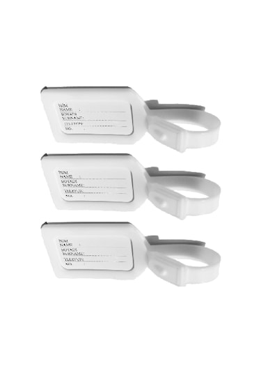 Tarix Valiz Isimliği, Valiz Etiketi, Çanta Isimliği, Bavul İsimliği 3'lü - Beyaz Çok Renkli