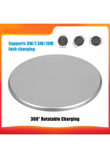 Pazly 5/7.5/10w Alüminyum Alaşımı Kablosuz Şarj Diski, Hızlı Şarj, Şık Görünüm
