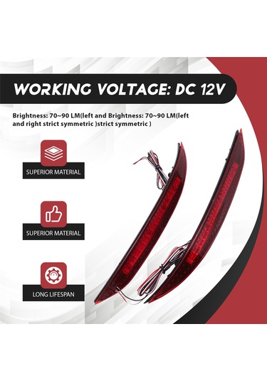 Leasetake Adet Araba Kırmızı Len Led Arka Tampon Reflektörü Led Fren Lambası Arka Sis Lambası Kia K3 Cerato Forte 2012-2016