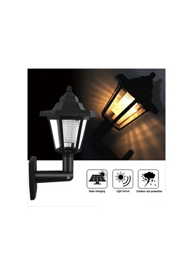 Ulzyvf Güneş Paneli L-ed Sensör Duvar Işığı, Altıgen Lamba, Sıcak Beyaz, Yol Bahçe Çit Lambası Sıcak Beyaz