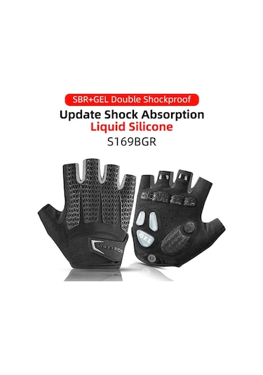 Rockbros S169b Bir Çift Yarım Parmak Bisiklet Eldiven Açık Nefes Alabilir Eldiven
