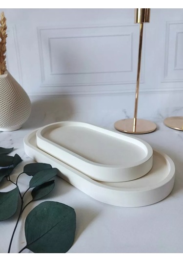 Cre Art Dekoratif Alçı Stand 2 Adet Alçı Tabakçakmak 238936696 Beyaz