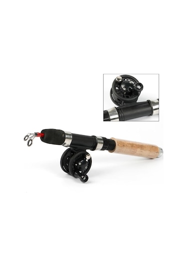 Kış Balıkçılığı İçin Buz Olta Ve Makara Seti Buzda Balıkçılık Sentetik Ahşap Saplı Olta Takımı Rod & 40 Reel