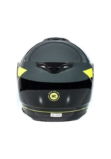 Zeus Zs-3050 Be7 Grey Fluo Yellow Çene Açılır Motosiklet Kaskı