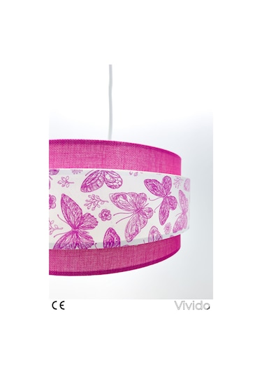 Dopia Pembe Kelebek Çocuk Odası Avize Pembe