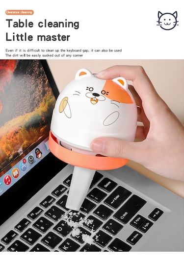 Youmex M20 Panda Desenli Masaüstü Süpürge - Toz Ve Kırıntıları Temizleyici, 2xaa Pil İle Çalışır Pil Dahil Değil , Uzunlaştırılabilir Uçlu Gümüş