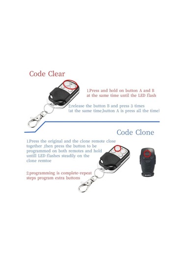 433 Mhz Kablosuz Uzaktan Kumanda Klon Garaj Kapısı Açacağı Kopyası B